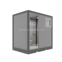 Toilette intelligente moderne entièrement intégrée, accessoire de salle de douche fermée coulissante Essentials salle de bain préfabriquée
