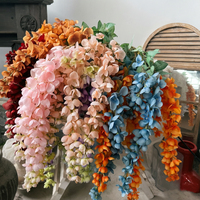 Fleurs artificielles de glycine en soie de style bohème, faites à la main, de qualité supérieure, à 6 branches, réalistes, suspendues, durables, faciles à installer pour arche de mariage