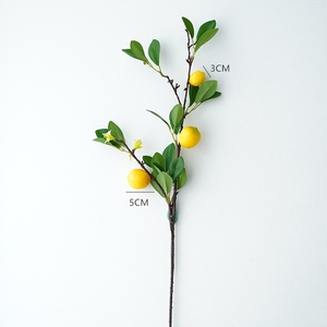 Branche de citron artificielle style européen, petite composition florale fraîche pour la décoration de la maison, des hôtels et comme accessoires de photographie - Product Image 5