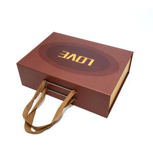 Custom Foldable Corrugated Cardboard Clothing Underwear Shoe <b>Box</b> with Ribbon Handle Wholesale Handbag Paper <b>Box</b> Packaging - Product Image 1