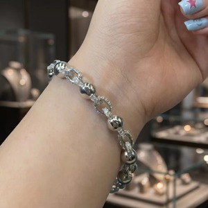 สร้อยข้อมือเงินแท้ 925 ประดับมอสซาไนต์ทรงกลม ขายดีที่สุด สำหรับผู้หญิง สวมใส่ได้ทุกวัน งานแต่งงาน งานหมั้น และงานปาร์ตี้ - Product Image 6