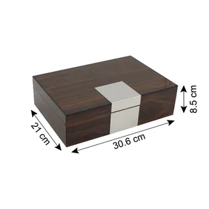 Caja de puros de cedro español de madera de lujo personalizada de fábrica Caja de madera personalizada con pintura de alto brillo