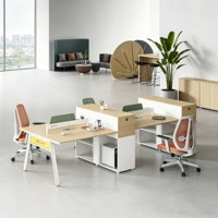 Poste de travail de bureau moderne et minimaliste avec chaise de bureau de qualité E0, cloison de séparation et table d'ordinateur pour 24 personnes