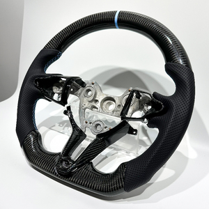 Volante Deportivo de Fibra de Carbono con Base Plana, Estilo Blue Label, Compatible con Hyundai Elantra <span class=keywords><strong>N</strong></span> <span class=keywords><strong>I20</strong></span> I30 <span class=keywords><strong>N</strong></span> - Product Image 4