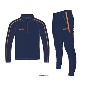 Akilex Custom OEM ODM New Design High Quality Warm Up Half Zip Men Training Soccer Tracksuit