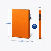 Portefeuille fin en aluminium anti-RFID, porte-cartes de crédit pop-up, portefeuille minimaliste en métal pour homme