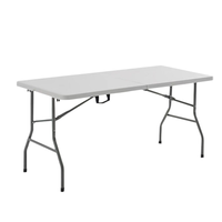 Table pliante en plastique HDPE blanc JDZZ-131 de 6 pieds pour événements et repas d'hôtel - Design moderne, écologique et portable