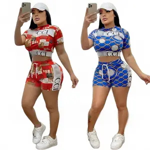 E roupas de verão nova chegada cor sólida das mulheres GG 2 calças pedaço conjunto de senhoras sem mangas shorts sports wear jogger