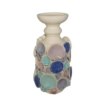 Unique new commodity creative decoration flower vase coloured raised ceramic nordic vase for home decor