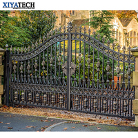 XIYATECH Automatique Européenne en fer forgé cour principale porte conceptions fantaisie double porte principale portes d'entrée
