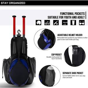 Mochila Deportiva Multifuncional de Gran Capacidad Personalizada en Color Negro para Hockey y Béisbol - Product Image 3