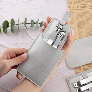 Professional Manicure Pedicure Kit Leather Storage <b>Pouch</b> Stainless Steel Nail Scissors All In One Beauty Tool Set - Product Image 1