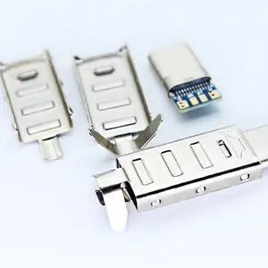 Usb סוג-c Conector באיכות גבוהה עם מעטפת Usbc תקע 20 זכר 2.0 מתכת Diy 4p 4Pin זהב סוג C USB מחבר שיכון כיסוי