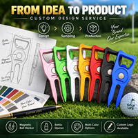 Ouvre-bouteille magnétique en aluminium de qualité supérieure avec marqueur de balle, multicolore, logo personnalisé, accessoires de golf directement de l'usine, outil de réparation de divots de golf