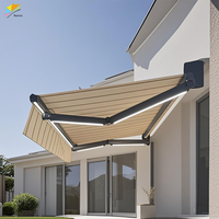 Auvent articulé électrique rétractable avec télécommande, structure métallique pour patio, fenêtre, porte