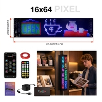 Panneau matriciel LED 16x64, contrôle par application, étanche, à intensité variable, affichage numérique FPC, animation de texte défilant pour les magasins, les bars, les hôtels