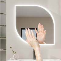 Éclairage LED mural moderne pour villa, luminaire de salle de bain rectangulaire en dalle de roche, lavabo en céramique sans joint, meuble sous-vasque en dalle de roche