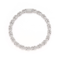 Baguette glacée plaqué rhodium diamant Infinity Miami cubain lien collier chrétien Hip Hop bijoux strass en alliage de Zinc