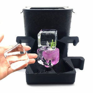 BPA Free <span class=keywords><strong>Silicone</strong></span> Tinh Thể Rõ Ràng <span class=keywords><strong>Ice</strong></span> Cube Khuôn, Đôi Tinh Thể Rõ Ràng <span class=keywords><strong>Ice</strong></span> Cube Khuôn - Product Image 1