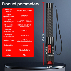 Lápiz de Prueba de Fibra Óptica AUA-50MW, Lápiz de Luz Roja VFL, Adecuado para Localizador Visual de Fallas de Fibra Óptica con Interfaz SC/FC/ST - Product Image 5