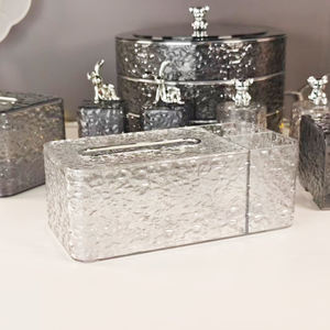 Penjualan terlaris Ultra lembut pola gletser Modern ramah lingkungan PET + ABS tempat tisu kotak kubus kreatif Hotel terinspirasi tisu Toilet - Product Image 3