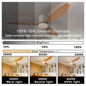 Lampadario Ventilatore a LED da 52 Pollici con Venature Naturali del Legno, Alta Potenza Eolica, Telecomando, Costruzione Moderna in Metallo, Compatibile AC 220V Agi32 - Product Image 3