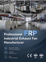 Ventilateur professionnel en fibre de verre FRP, faible bruit, fonctionnement stable, certificats complets pour une utilisation dans les usines de transformation chimique