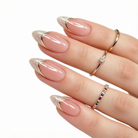 Ongles press-on nude effet œil de chat, carrés courts transparents en ABS, embouts de luxe à couverture complète, 24 pièces/ensemble, motifs étoiles pour application sur les doigts