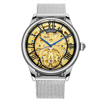 Montre mécanique automatique personnalisée pour homme, luxe, affaires, haute qualité, tourbillon, squelette, montre-bracelet