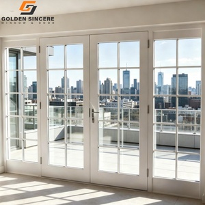 Porte d'entrée double vitrage style français GS pour villa avec design à grille multi-vitrages - Product Image 1