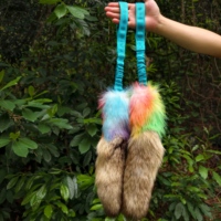 Jouet pour chien en queue de renard véritable, écologique, personnalisé, pour l'extérieur, interactif, à tirer, de haute qualité, grand format, pour mâcher et jouer
