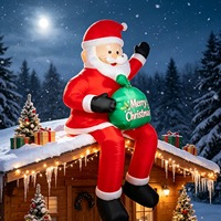 Décorations de Noël gonflables classiques de 8 pieds avec Père Noël et lumières LED, pour intérieur/extérieur, jardin, cour, style enfantin avec sac