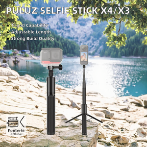 Chất Lượng Cao 1.22M Có Thể Thu Vào Hợp Kim Nhôm Vô Hình Ảnh Tự Sướng Thanh Với Chân Máy Cho Insta360 X4 / X3 (Màu Đen) - Product Image 2