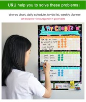 Tableau de récompense complet pour enfants en matériau PET personnalisé le plus vendu avec aimants effaçables à sec et liste de tâches