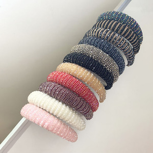 Éponge Bande De <span class=keywords><strong>Cheveux</strong></span> En Cristal Perlée Bling Bandeaux anti-dérapant Dur Cristal Strass Bandeau - Product Image 1