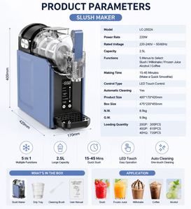 Machine à slush 2,5 L, machine à boissons glacées avec nettoyage automatique, machine à slush de comptoir pour usage domestique - Product Image 2