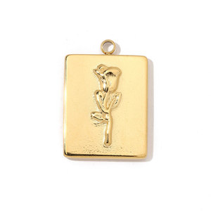 Europäische Art <span class=keywords><strong>Tarot</strong></span> Karte Halskette Quadrat Anhänger Blume Herzform Diy Halsketten und Ohrringe Edelstahl Anhänger - Product Image 3