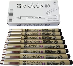 Venta caliente Sakura Color negro profesional Micro pluma dibujo aguja pluma 12 tipos diferentes de marcadores de punta para dibujar - Product Image 1