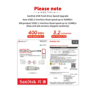 Sandisk Usb Drive Type C OTG USB 3.1 SDDDC4 Pendrives 32GB 64GB 128GB 256GB 512GB 1TB Pen Drive Memory Stick