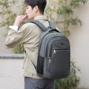 Men's <b>Backpack</b> <b>Large</b> Capacity 20-35L Business Travel Solid Color Gray Black Blue Soft Handle Interior Zipper Pocket - Product Image 3
