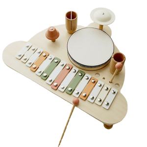 Nuevo producto de madera para Educación Temprana, soporte de batería multifuncional, rompecabezas de música, juguete de iluminación, nave espacial, escenario de música - Product Image 1