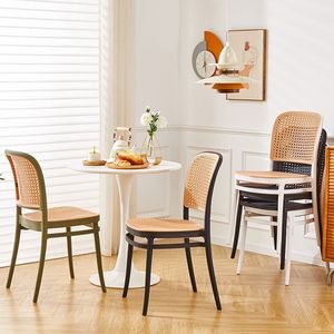 Cheap Rattan Woven Mesh Outdoor Plastic <strong>Chair</strong> for Wedding Nordic Home <strong>Stacking</strong> <strong>Dining</strong> <strong>Chair</strong> Modern Leisure <strong>Chairs</strong> for Cafe - Product Image 3