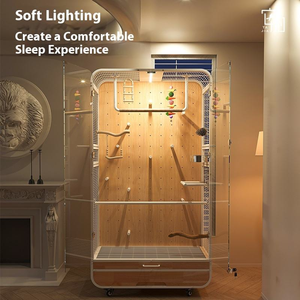 Cao Cấp Lớn Gỗ Chim Lồng Sang Trọng Đa Cấp Thiết Kế Cho Vẹt Rắn Mô Hình Nút Đóng Cửa Chim Thân Thiện Trong Nhà Vật Nuôi Nơi Trú Ẩn - Product Image 4