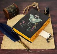 Fait à la main en cuir sort livre des ombres Journal serrure fermoir Luna mites Morpho papillon impression sorcellerie journal A4 A5 A7 taille