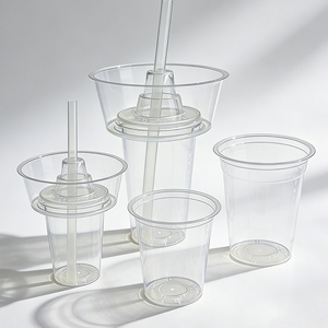 Gobelets en <span class=keywords><strong>plastique</strong></span> réutilisables et créatifs pour boissons, bols à poulet et plats chauds, gobelets à emporter avec plateau à collation - Product Image 1