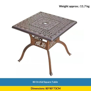 Ensemble de table et de chaises de jardin en alliage d'aluminium coulé traditionnel pour l'extérieur, avec design détachable et revêtement en poudre - Product Image 6