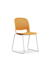 Chaise de bureau exécutive ergonomique moderne, design pliable et empilable en acier inoxydable et PP, pour usage domestique et commercial