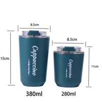 Gobelet isotherme réutilisable en acier inoxydable, anti-fuite, pour café, thé glacé, bière, boissons chaudes ou froides, avec couvercle
