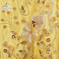 Robes de soirée personnalisées de haute qualité, nouveaux modèles en dentelle, tissu brodé floral perlé sur filet