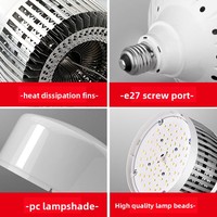 Ampoule LED haute puissance à économie d'énergie en aluminium, qualité industrielle, ultra-lumineuse, culot E27, projecteur pour éclairage d'usine et d'entrepôt